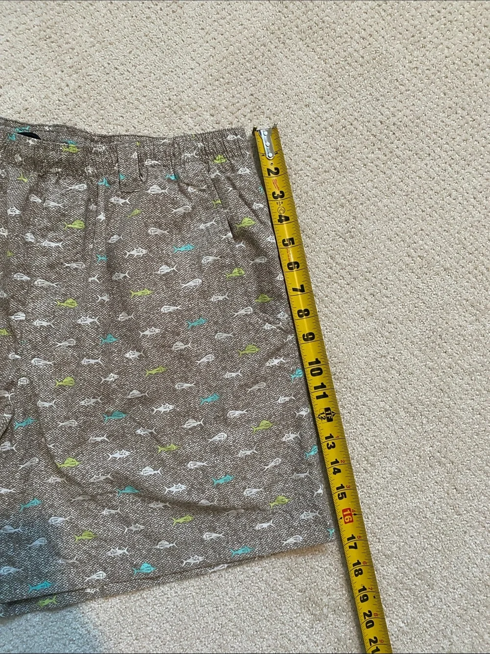 Men’s Columbia PFG Lounge, Beach or Fishing Shorts with Fish Print